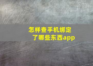 怎样查手机绑定了哪些东西app