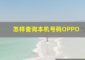 怎样查询本机号码OPPO