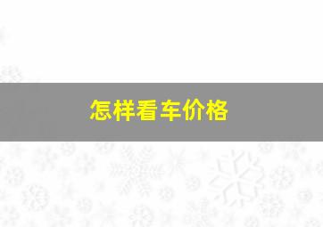 怎样看车价格