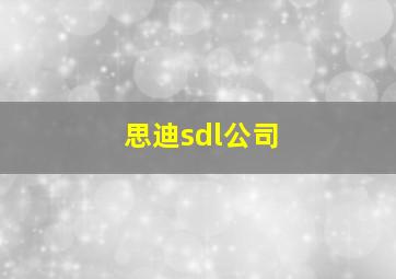 思迪sdl公司