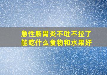 急性肠胃炎不吐不拉了能吃什么食物和水果好