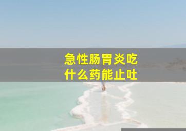 急性肠胃炎吃什么药能止吐