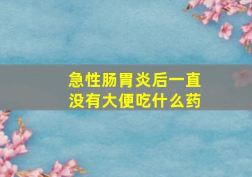 急性肠胃炎后一直没有大便吃什么药