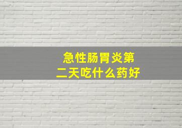 急性肠胃炎第二天吃什么药好