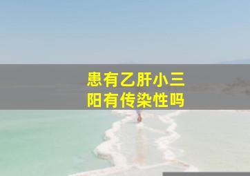 患有乙肝小三阳有传染性吗