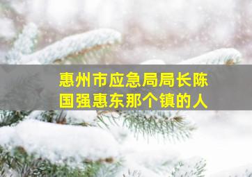 惠州市应急局局长陈国强惠东那个镇的人