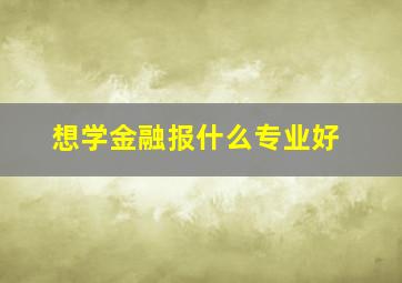 想学金融报什么专业好