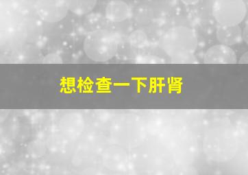 想检查一下肝肾