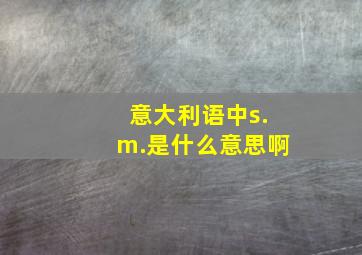 意大利语中s.m.是什么意思啊