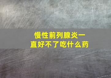 慢性前列腺炎一直好不了吃什么药