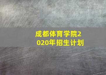 成都体育学院2020年招生计划