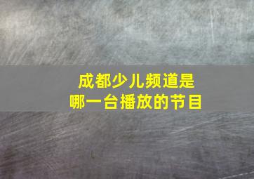 成都少儿频道是哪一台播放的节目