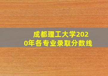 成都理工大学2020年各专业录取分数线