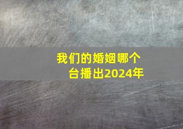 我们的婚姻哪个台播出2024年