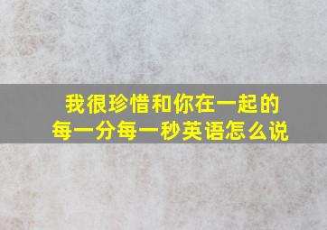 我很珍惜和你在一起的每一分每一秒英语怎么说