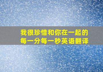 我很珍惜和你在一起的每一分每一秒英语翻译