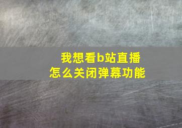 我想看b站直播怎么关闭弹幕功能