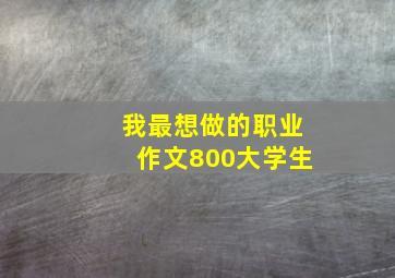 我最想做的职业作文800大学生