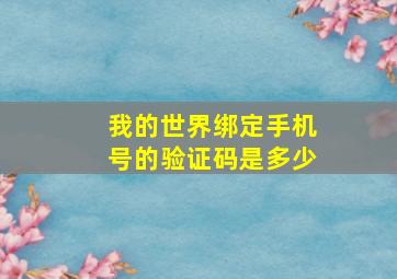 我的世界绑定手机号的验证码是多少