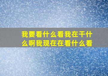 我要看什么看我在干什么啊我现在在看什么看