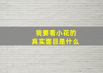 我要看小花的真实面目是什么