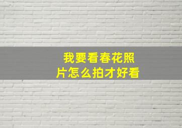 我要看春花照片怎么拍才好看