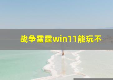 战争雷霆win11能玩不