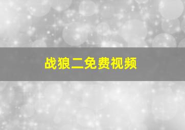 战狼二免费视频