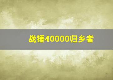 战锤40000归乡者