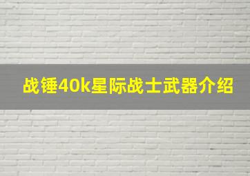 战锤40k星际战士武器介绍