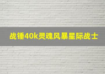 战锤40k灵魂风暴星际战士