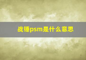 战锤psm是什么意思