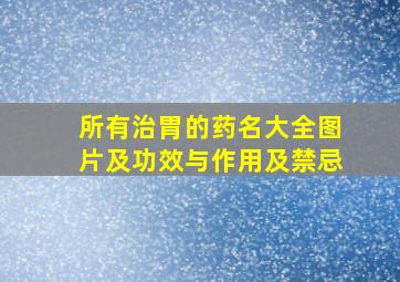 所有治胃的药名大全图片及功效与作用及禁忌