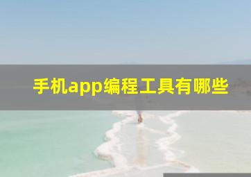 手机app编程工具有哪些