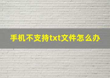 手机不支持txt文件怎么办