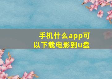 手机什么app可以下载电影到u盘