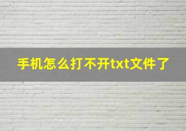 手机怎么打不开txt文件了