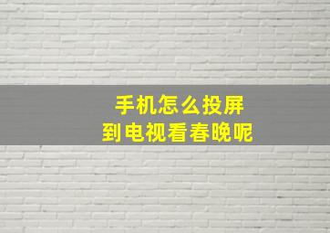 手机怎么投屏到电视看春晚呢