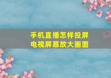 手机直播怎样投屏电视屏幕放大画面