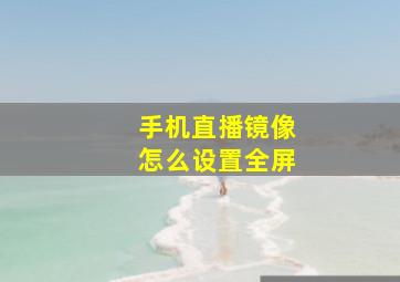 手机直播镜像怎么设置全屏