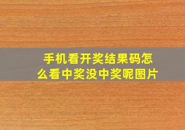 手机看开奖结果码怎么看中奖没中奖呢图片