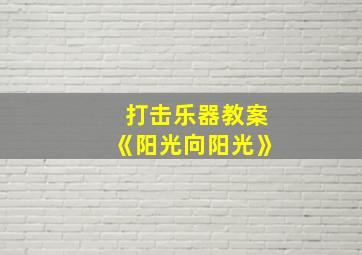 打击乐器教案《阳光向阳光》