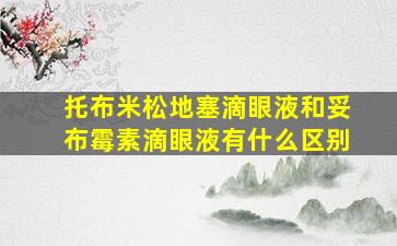 托布米松地塞滴眼液和妥布霉素滴眼液有什么区别