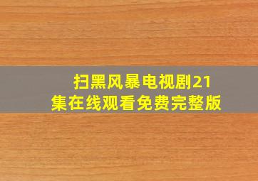 扫黑风暴电视剧21集在线观看免费完整版