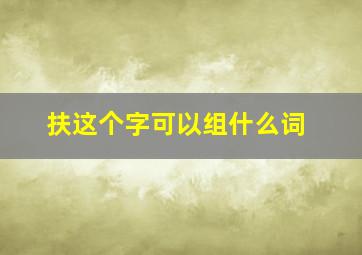 扶这个字可以组什么词