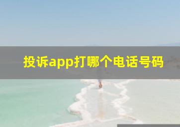 投诉app打哪个电话号码