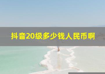 抖音20级多少钱人民币啊