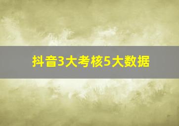 抖音3大考核5大数据