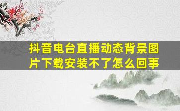 抖音电台直播动态背景图片下载安装不了怎么回事