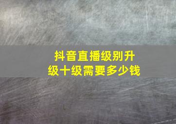 抖音直播级别升级十级需要多少钱